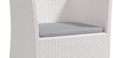 Sillón de jardín exterior blanco