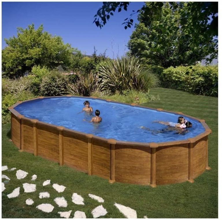 Amazonia - Piscina Elevada Ovalada, Aspecto Madera, 730 x 375 x 132 cm