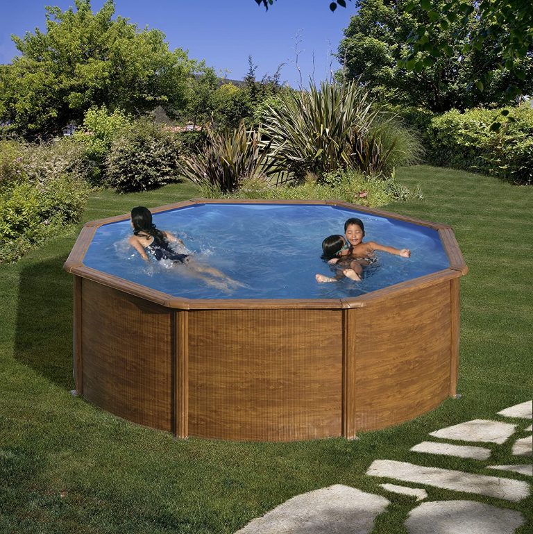 Piscina Elevada Redonda, Aspecto Madera, 350 x 120 cm
