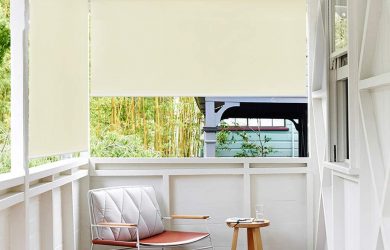 Estor para exterior, toldo vertical, para balcón, estor de privacidad, metal, beige, 100*140cm