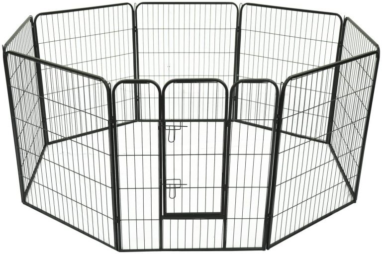 Parque Mascotas Valla 8 Piezas 80x100cm + Puerta Entrenamiento Perros