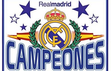 Real Madrid Bandera Campeones. 150 x 100 cm. Producto Oficial.