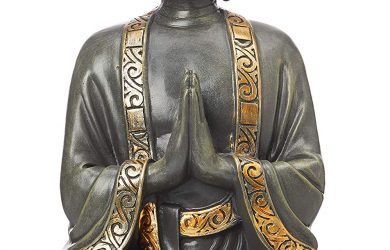 estatua Buda mediación, resina, Bonze, 37.5 x 15 x 24 cm