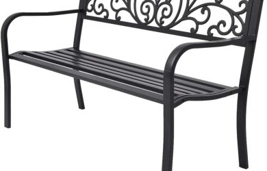 Bancos para jardín y terraza De resina con almacenaje, madera y hierro