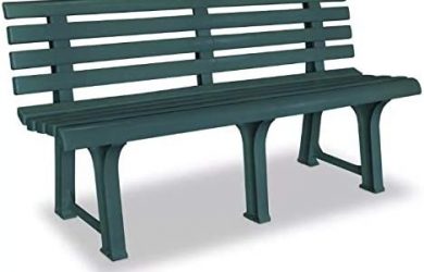 Bancos para jardín y terraza De resina con almacenaje, madera y hierro