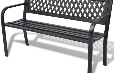 Bancos para jardín y terraza De resina con almacenaje, madera y hierro