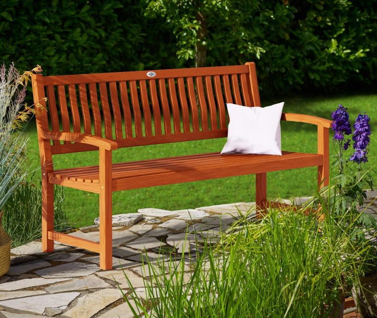 Deuba Banco de jardín 'Maxima' de Madera de Eucalipto con Certificado FSC® de 3 plazas 152x55x90cm para terraza Exterior
