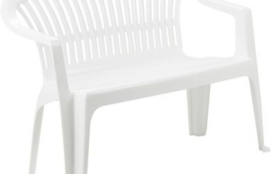 Bancos para jardín y terraza De resina con almacenaje, madera y hierro