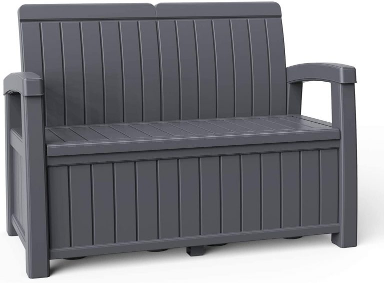 Gardiun Banco Arcón de Resina para Jardín Vita Gris Antracita 124x66x90 cm 230 L