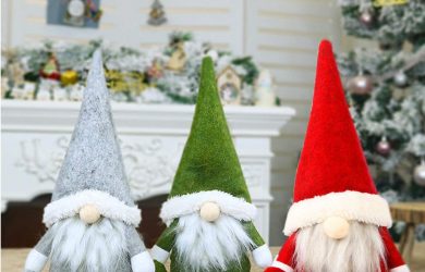 3 paquetes Decoraciones de gnomo navideñas hechas a mano