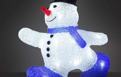 Muñeco de nieve M de acrílico con luz LED