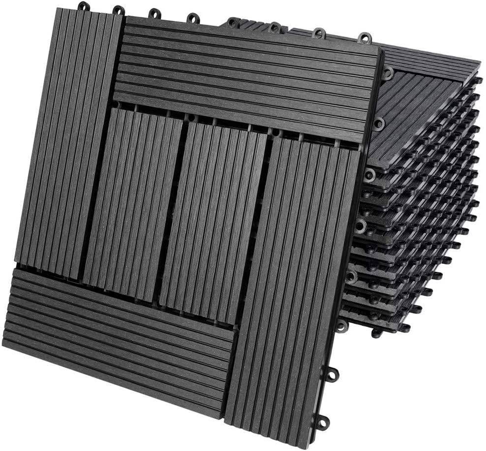 Baldosas de WPC Mosaico Antracita 30x30m 1m²