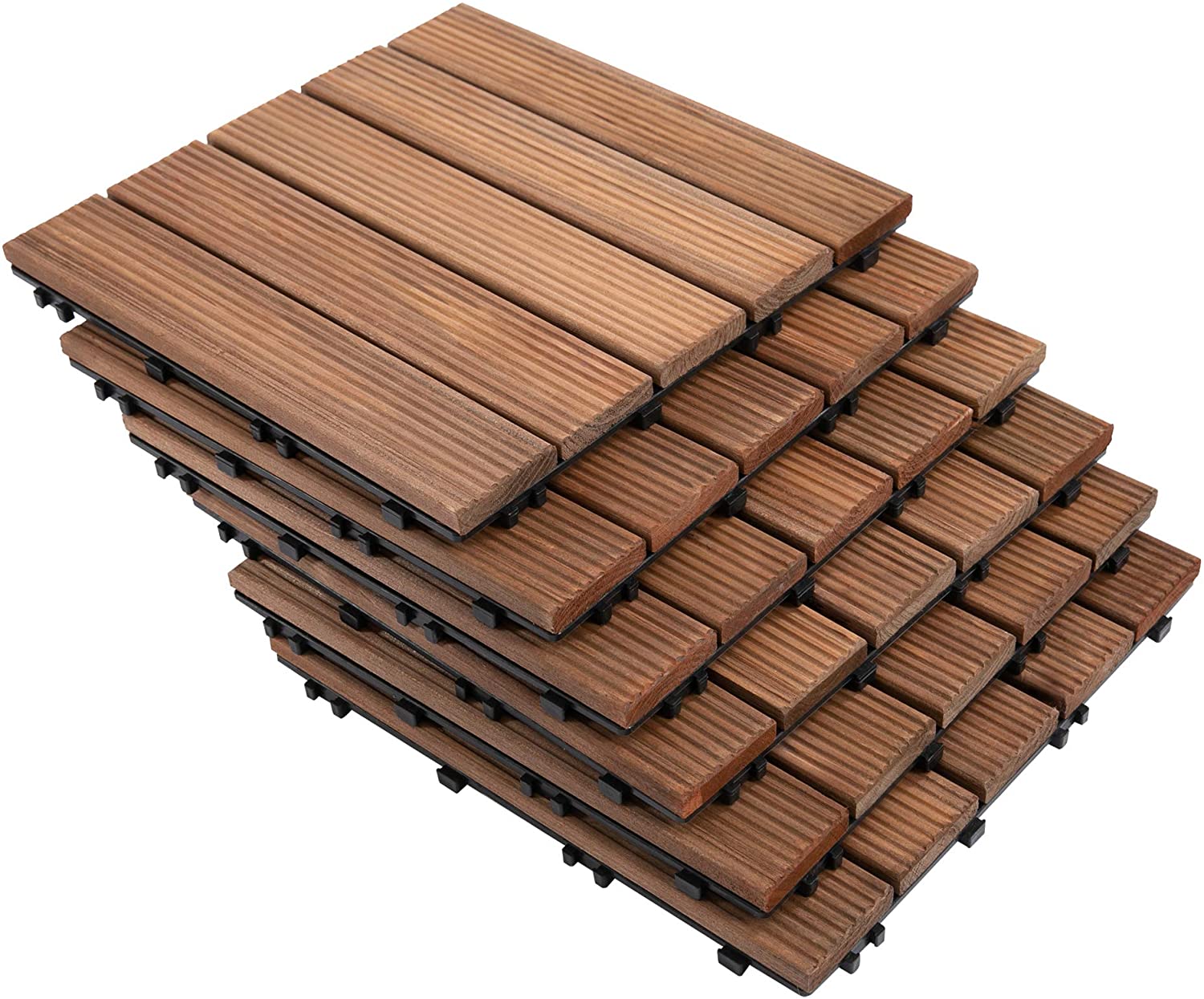 Outsunny Set de 27 Baldosas de Madera 30x30 cm