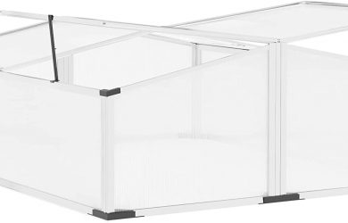 Invernadero de Jardín 120x100x41 cm Policarbonato y Aluminio con 4 Techos Abatibles