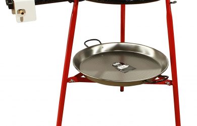 Kit Paellero 40 cm Gas butano, paellera acero pulido de 46 cm