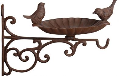 Soporte de pared con comedero para pájaros