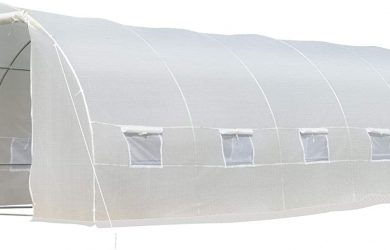 nvernadero de Túnel 800x300x200 cm con 12 Ventanas y Puerta Enrollable