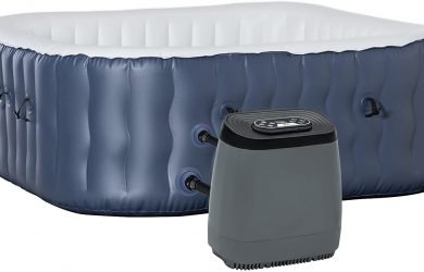 Uniprodo SPA Hinchable Para 6 Personas - Piscina De Hidromasaje Con 130 Chorros, 1000 Litros, Color Negro