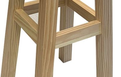 Taburete Madera Natural Cuadrada Taburete Pino Maciza 48 cm