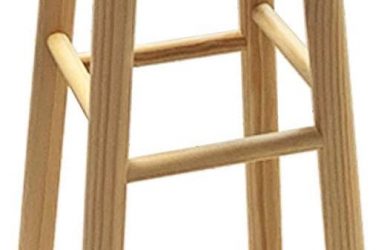 Taburete Madera Natural Redondo