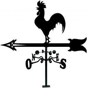 Veleta de Viento de Hierro para Tejado con Silueta de Gallo