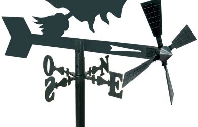 Veleta de Viento para Jardín con Silueta de Bruja