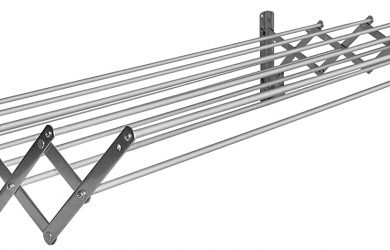 Tendedero Pared Extensible inoxidable Con 10 Varillas De Aluminio 160 cm