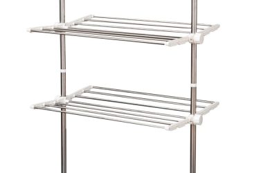 Tendedero Ropa Plegable 6 Ruedas 3 Niveles