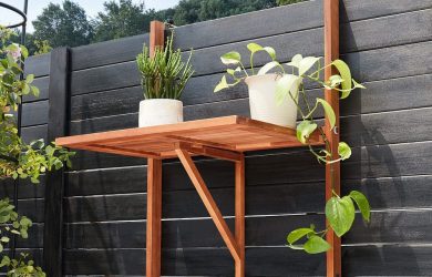 Mesita Auxiliar Plegable de Madera de Acacia