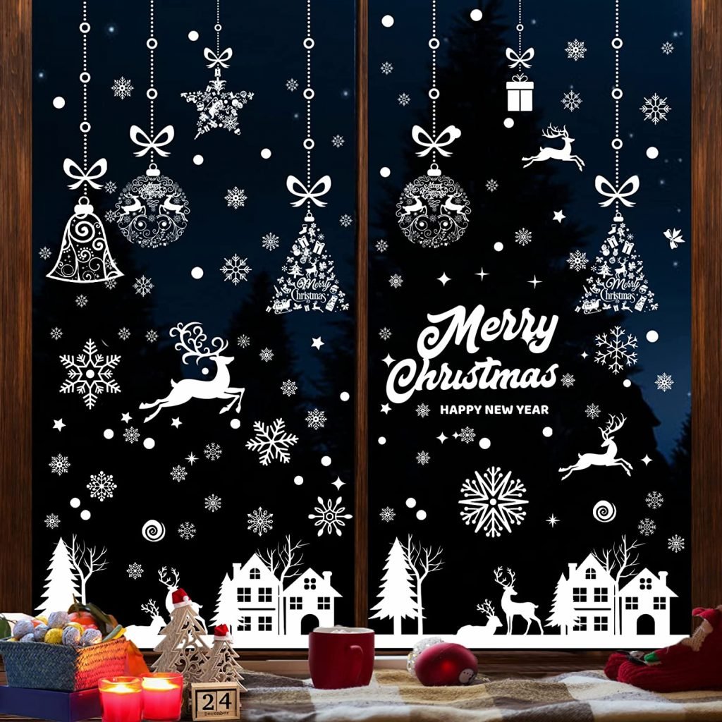 Telón De Fondo Navideño Avezano – Ventana De Madera Con árbol De Navidad, 2.1x1.5 M, De Vinilo, Reutilizable, Para Fiestas Y Fotos